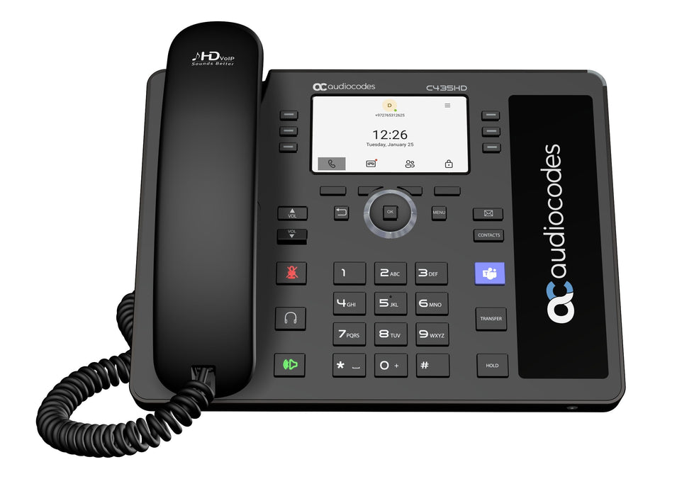 Audiocodes Teams C435hd-R Ip-Phone Poe Gbe Negro