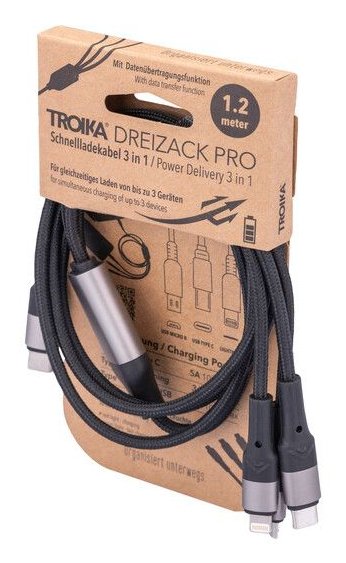 EAN 4024023037894 - TROIKA DREIZACK PRO cable USB 1,2 m USB C USB C/Micro USB-A/Lightning Negro, Gris imagen 5
