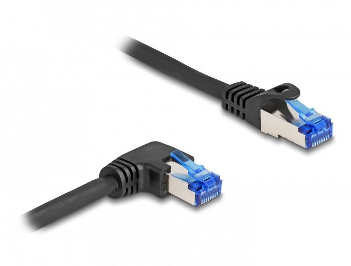 Delock 80222 Cable De Red Rj45 Cat.6a S/Ftp Recto / Acodado A La Derecha 1 M Negro