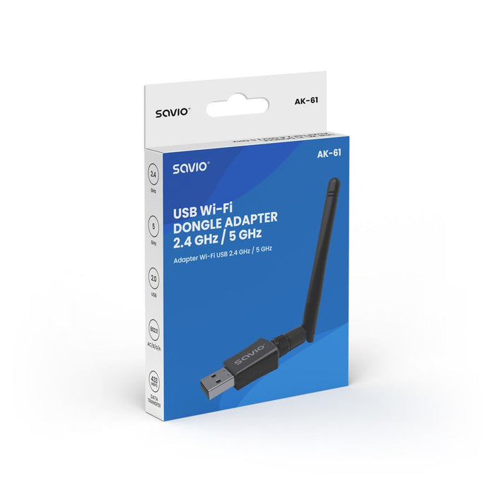 EAN 5901986048121 - Savio AK-61 adaptador y tarjeta de red WLAN 3464 Mbit/s imagen 6