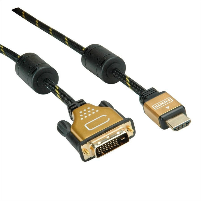Roline Gold Monitorcable Dvi (24+1) - Hdmi, St St, 7,5 M