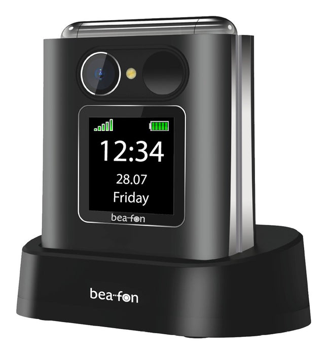 EAN 9120124823956 - Beafon Fold10 5,59 cm (2.2") 95 g Negro, Plata Teléfono para personas mayores imagen 4