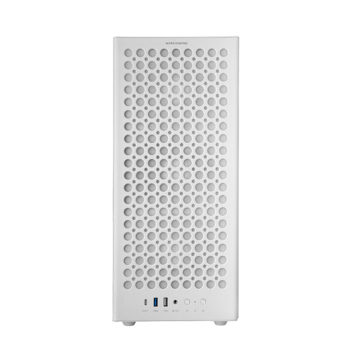 Caja Pc  Atx Mars Gaming Mc-T800 Frontal Airdot Mesh 4x Ventiladores Fdb Cablehatch Usb-C Blanco