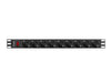 EAN 5901969428261 - Lanberg PDU-09F-0300-BK unidad de distribución de energía (PDU) 9 salidas AC 1U Negro, Gris imagen 1