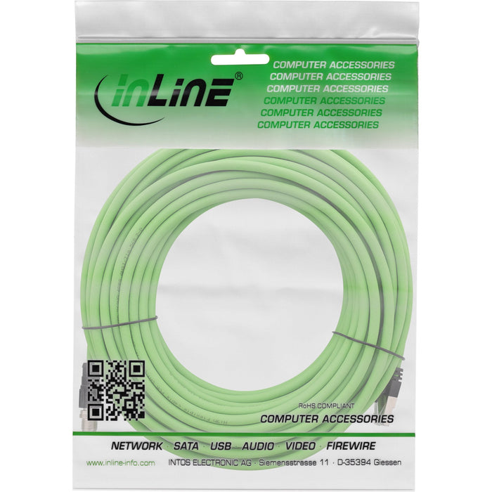 Inline® Industrial Network Cable, M12 8-Pin X-Coded A Rj45 Plug, Cat.6a Pur 20m