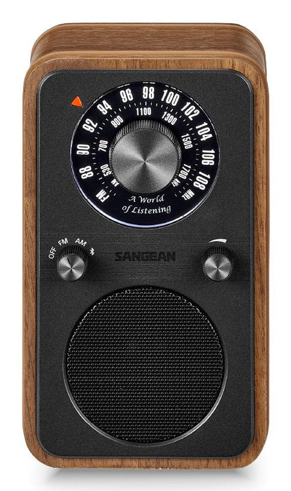 Sangean Wr-9 Nogal Vintage Radio Analógica De Madera Con Am Fm Bluetooth