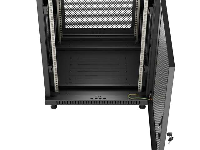 Lanberg Rack Cabinet 19 " Free Standing 18u 600x600 Flat Pack With Mesh Door Black