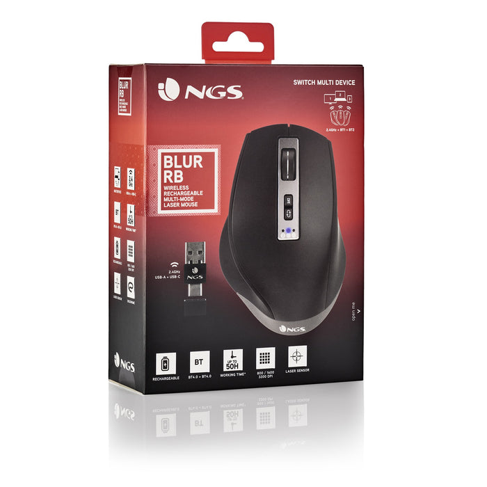 EAN 8435430619249 - NGS BLUR-RB ratón Juego mano derecha Bluetooth + USB Type-A 3200 DPI imagen 7