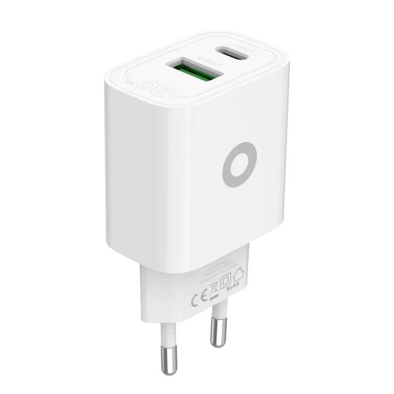Mobile Origin Pd20w Wall Charger Mo12 White 1x Usb-A + 1x Usb-C