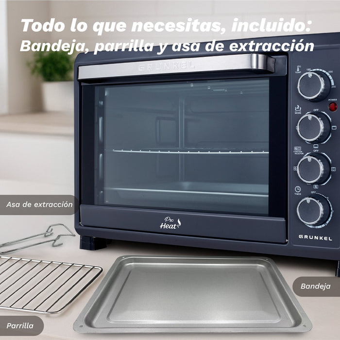 Horno De Sobremesa Grunkel Hr-38pro 2000w Capacidad 38l Negro