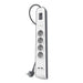 EAN 0745883643530 - Belkin BSV401CA2M limitador de tensión Negro, Blanco 4 salidas AC 2 m imagen 2