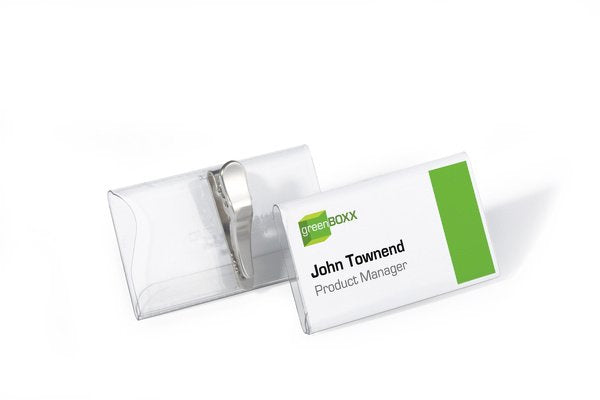 Durable Placa Identificativa - Para 40 X 75 Mm - Clip - Transparente (Paquete De 25)
