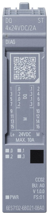 Siem 6es7132-6bd21-0ba0 Simatic Et 200sp Dq 4x24vdc 2a St Vpe 1
