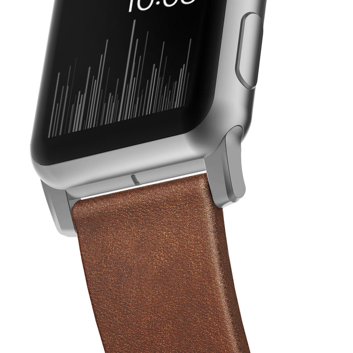 Nomad Strap Modern Lthr. Brown Connect. Silver 46/49mm