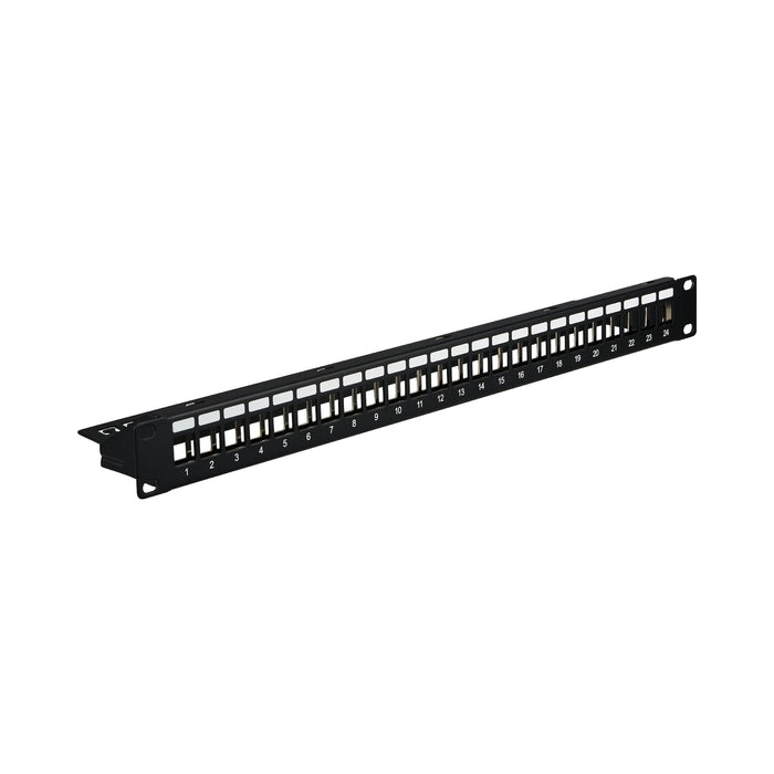 Verteilerfeld 19" 1he, 24-Port, Metall, Schwarz Ral9005