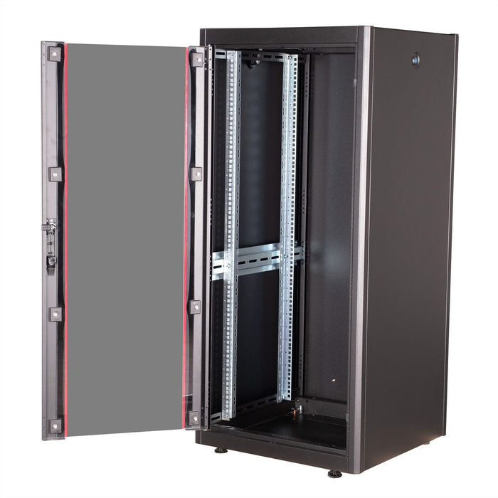Roline 19-Zoll Netzwerkschrank Basic 26 He, 600x600 Bxt Glastr Schwarz