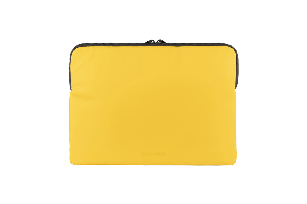 Tucano Gommo Sleeve Funda Portatil 15,6" - Material Engomado Impermeable - Bolsillo Para Accesorios - Amarillo