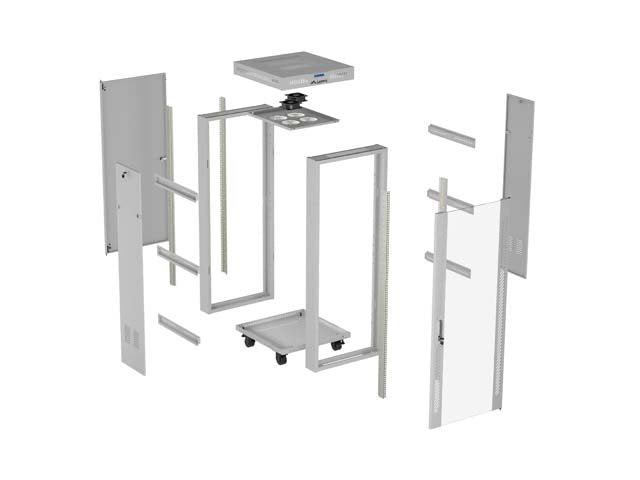 Lanberg Rack Cabinet 19" Free-Standing 32u 600x600 Flat Pack With Glass Door Lcd Grey V2