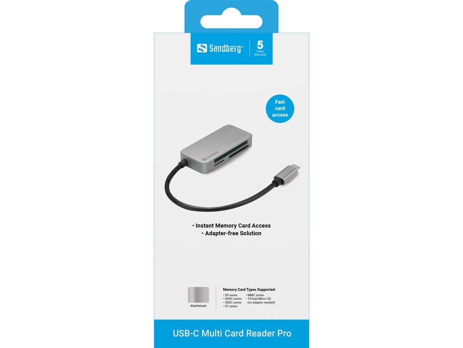 EAN 5705730136382 - Sandberg 136-38 lector de tarjeta USB 3.2 Gen 1 (3.1 Gen 1) Type-C Negro imagen 2