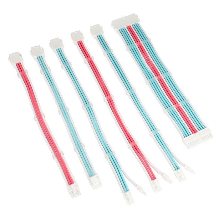 Kolink Core Adept Braided Cable Extension Kit - Brilliant Blanco Neon Azul Pure Rosa