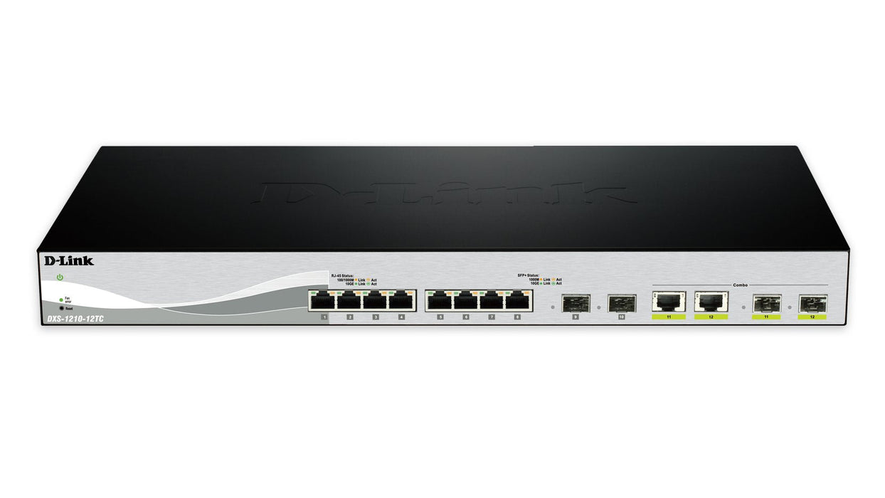 12 Port Smart Managed Switch Including 10x10 Sfp+ Ports & 2 X Combo 10gbase-T/Sfp+ Uplink Ports- 10 X 10g Sfp+ Ports- 2 X 10gbase-T/Sfp+ Combo Auto-Negotiating Ports- Switching Capacity 240 Gbps- Advance Power Saving Features Half-/Full-Dup