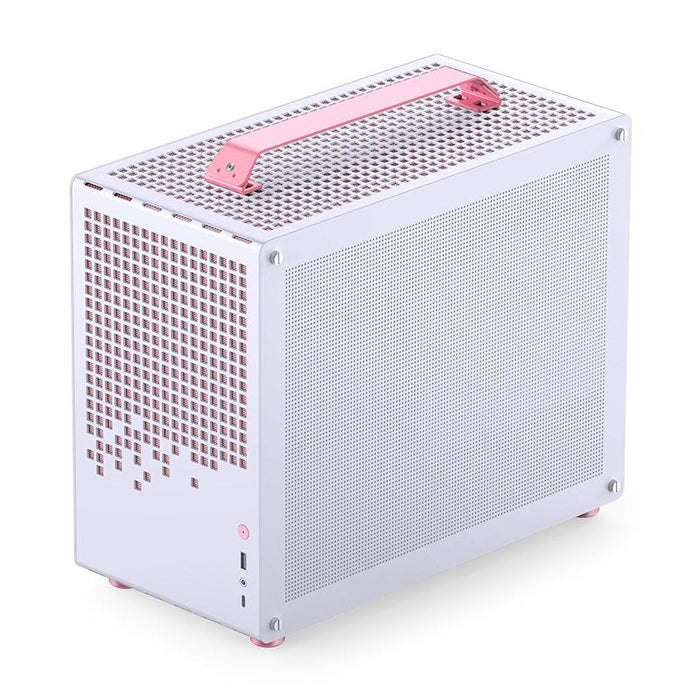 Jonsplus Z20 Micro-Atx Gehäuse, Mit Tragegriff - Blanco/Rosa
