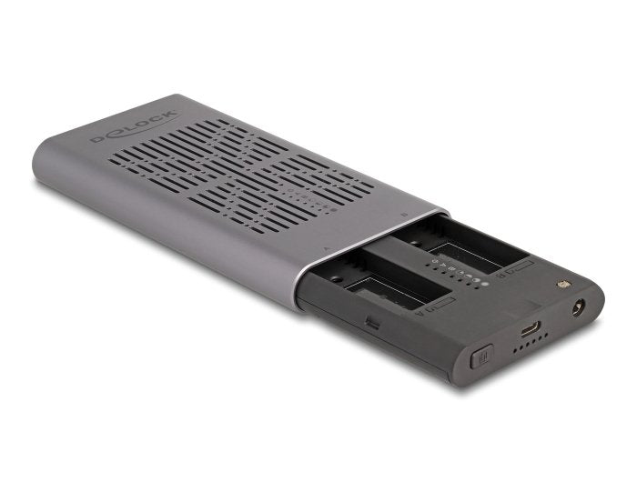 Delock 42027 Caja Externa Usb 20 Gbps Para 2 X Ssd M.2 Nvme Pcie Con Usb Type-C Hembra Y Función De Clonación