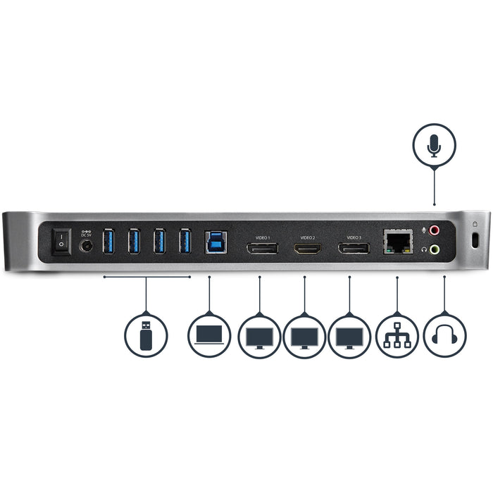 EAN 0065030860918 - StarTech.com USB3DOCKH2DP base para portátil y replicador de puertos Alámbrico USB 3.2 Gen 1 (3.1 Gen 1)  imagen 4