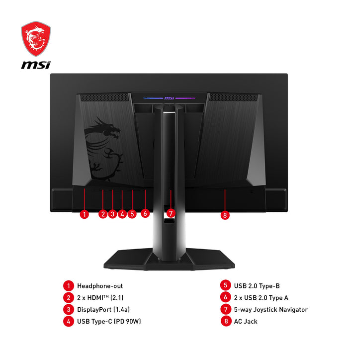 EAN 4711377159425 - MSI MPG 271QRXDE QD-OLED pantalla para PC 67,3 cm (26.5") 2560 x 1440 Pixeles Wide Quad HD Negro imagen 6