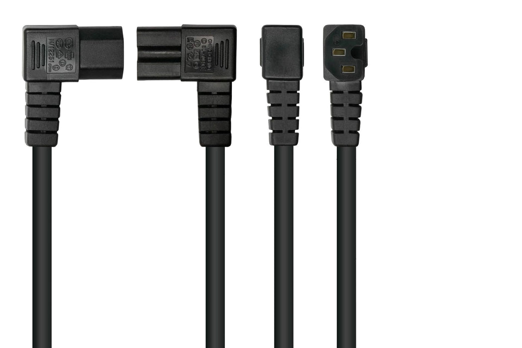 Cablemeimer Schutzkontakt-M. 90° Gew. C15 Gew. Negro 5m