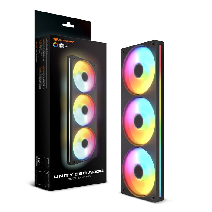 Ventilador Pc Cougar Reversed Unity360-Fb,360 Argb Pwm, Negro