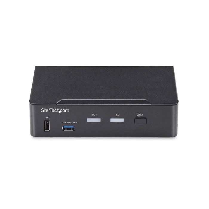 Startech.Com 2-Port Displayport Kvm Switch 4k 60hz Dp 1.2 Hdcp 1.4 Edid Management 2-Port Usb 3.0 Hub Dp Kvm Umschalter