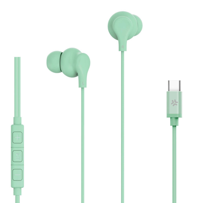 EAN 8021735218661 - Celly UP1600TYPECGN auricular y casco Auriculares Alámbrico Dentro de oído Llamadas/Música USB Tipo C Ver imagen 1