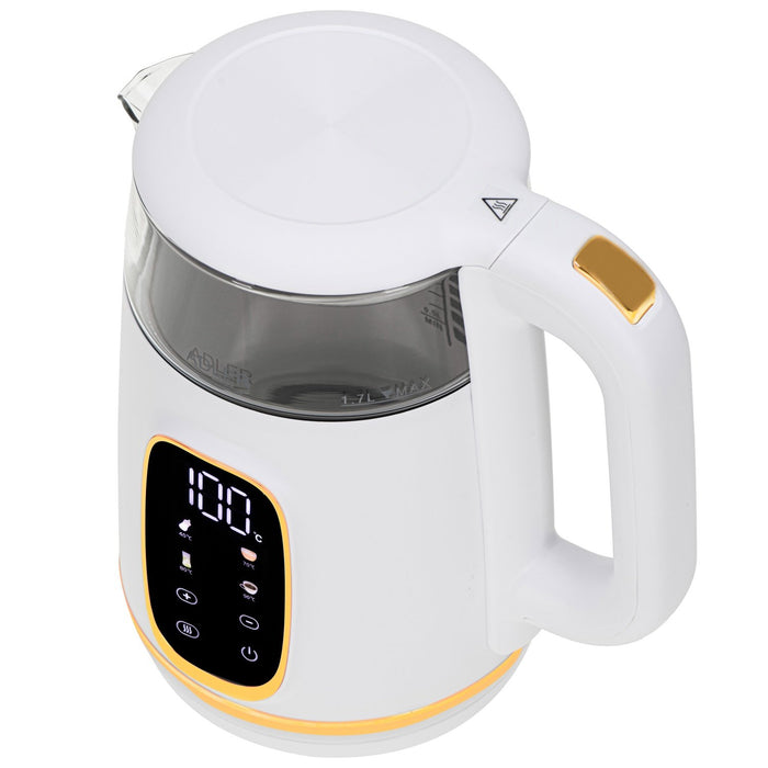 EAN 5905575907844 - Adler AD 1305WG tetera eléctrica 1,7 L 2200 W Transparente, Oro, Blanco imagen 3