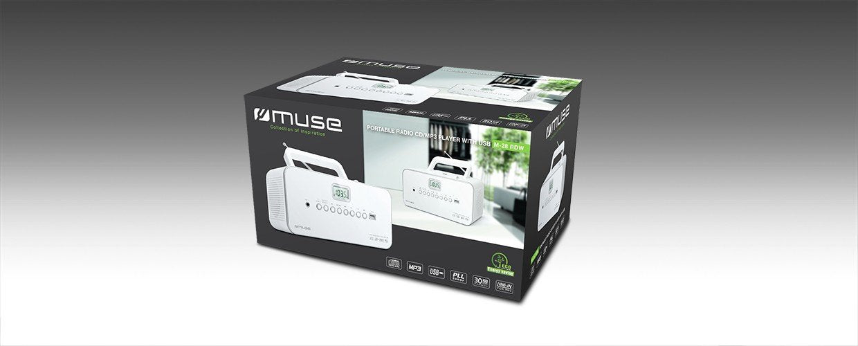 EAN 3700460202927 - Muse M-28RDW sistema estéreo portátil Digital 3 W FM, MW Blanco Reproducción MP3 imagen 4
