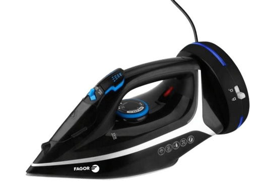 EAN 8436589741249 - Fagor Comforta Free Plancha vapor-seco Suela de cerámica 2200 W Negro, Azul, Blanco imagen 1