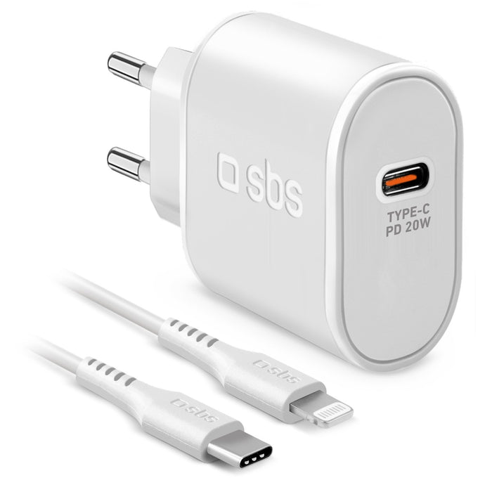 EAN 8018417340673 - SBS TETRKITPD20LIGW cargador de dispositivo móvil Smartphone Blanco Corriente alterna Carga rápida Interi imagen 1