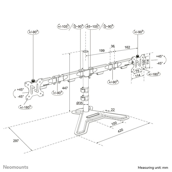 EAN 8721246340478 - Neomounts DS45-600BL2 soporte para monitor 81,3 cm (32") Escritorio Negro imagen 16