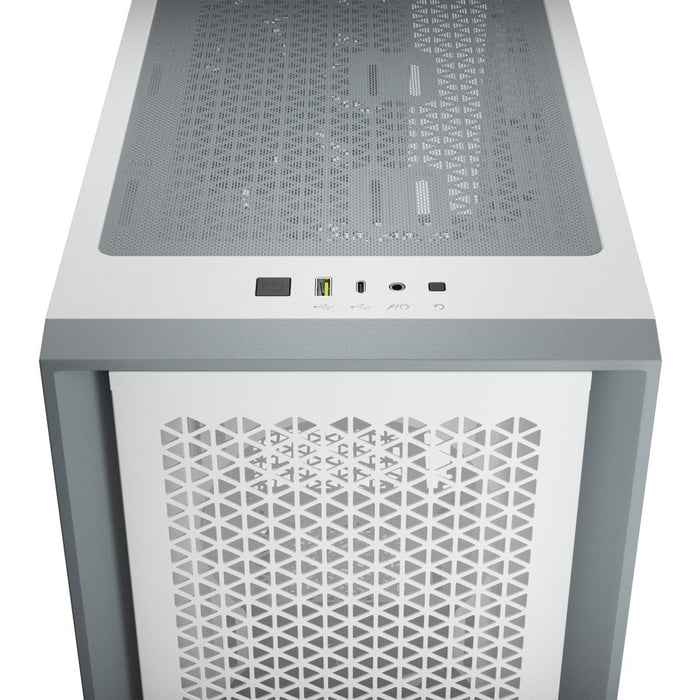 Caja Pc Corsair 4000d Airflow Midi Tower Blanco Corsair Crystal 4000d Airflow Mid-Tower Cristal Templado Blanca Cc-9011201-Ww
