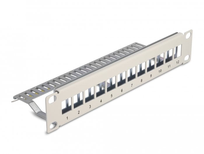 Delock 10? Keystone Patchpanel 12 Port Mit Entlastungsschiene 1 He Grau