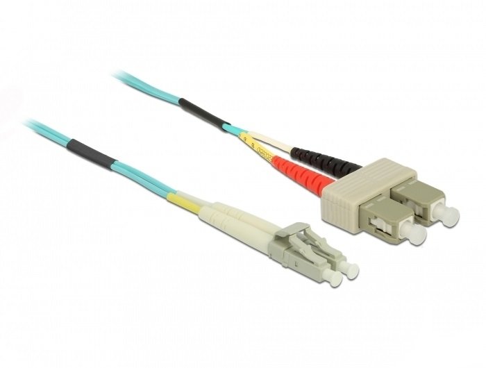 Cable Delock 86564 De Fibra Optica 1 M Lc Sc Om3 Color Aguamarina