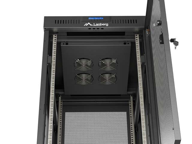 Lanberg Rack Cabinet 19" Free-Standing 24u 600x800 Flat Pack With Mesh Door Lcd Negro V2