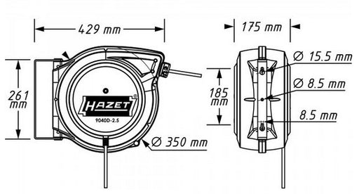 EAN 4000896214631 - HAZET 9040D-2.5 enrollacables 20 m imagen 2