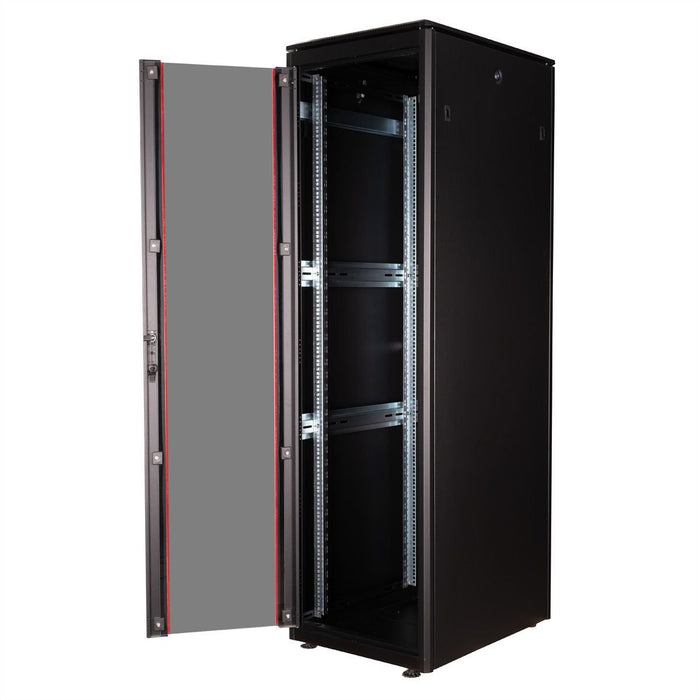 Roline 19-Zoll Netzwerkschrank Pro 42 He, 600x800 Bxt Glastr Schwarz
