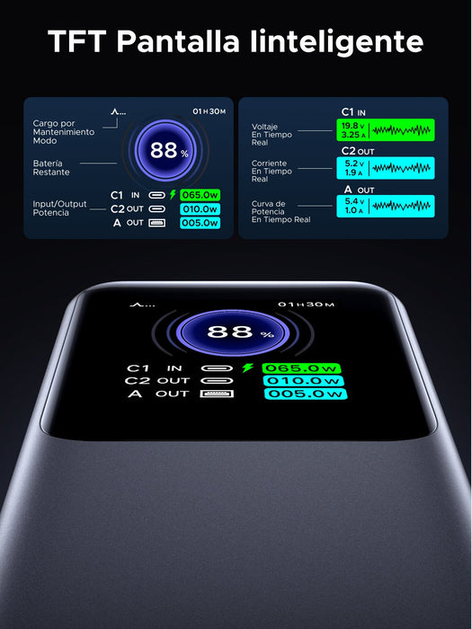 EAN 6941876242924 - Ugreen 20000mAh 130W Fast Charging Powerbank Litio Gris imagen 18