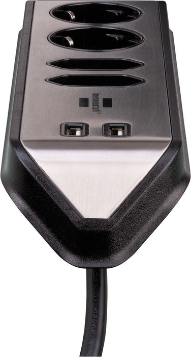EAN 4007123668076 - Brennenstuhl 1153590410 base múltiple 2 m 4 salidas AC Interior Negro, Plata imagen 12