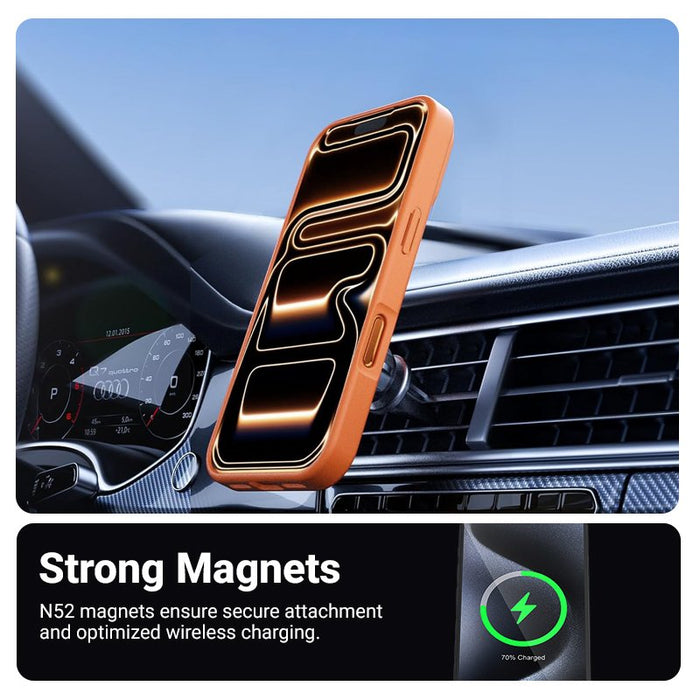 Etui Hybrid Matte Magnetic Etui Magsafe Iphone 17 Pro Pomaranczowe