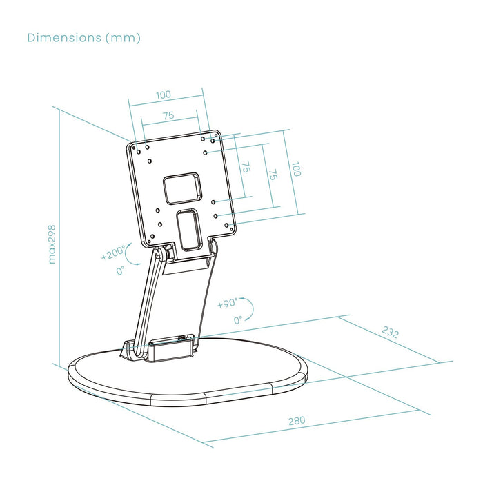 Soporte De Sobremesa Para Monitor Tooq Db1027tn-B Inclinable Hasta 6.5kg