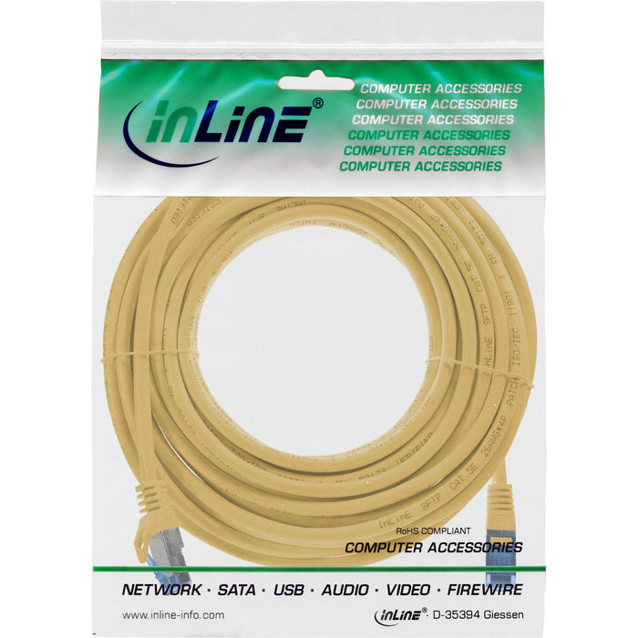 Inline® Patch Cable, Cat.6a, S/Ftp, Tpe (Lszh), Cca, Yellow, 10m