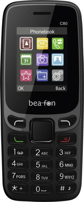 Beafon C80 - 2g, Classic Line, Feature Phone, Negro, Dual Sim